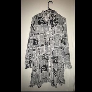 Live 4 Truth Sheer Newspaper Button-up